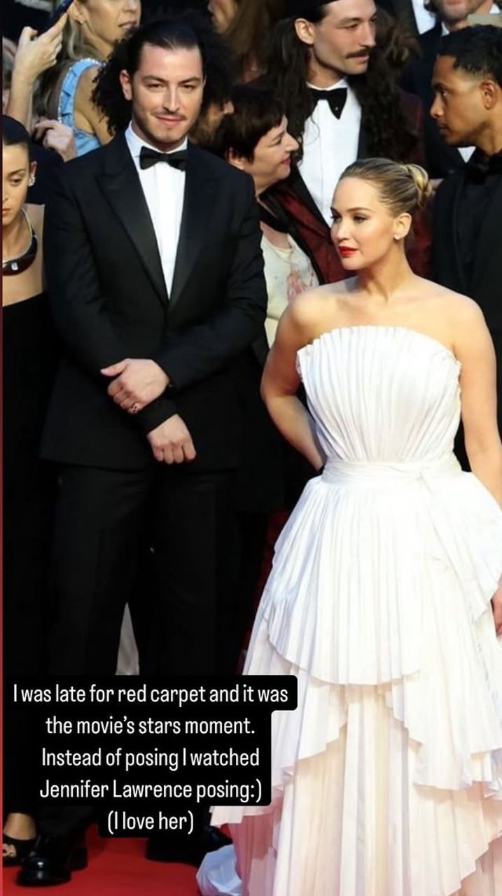Boran Kuzum ile Jennifer Lawrence, Cannes Film Festivali'nde Aynı Karede
